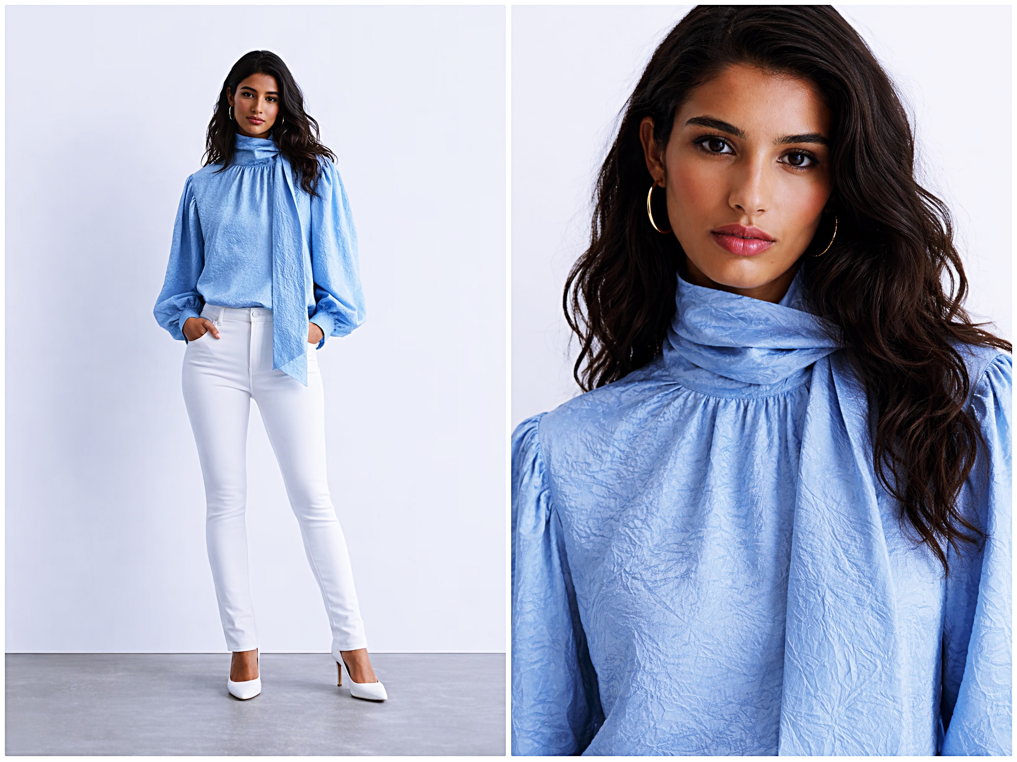 Bow-Collar Blouse