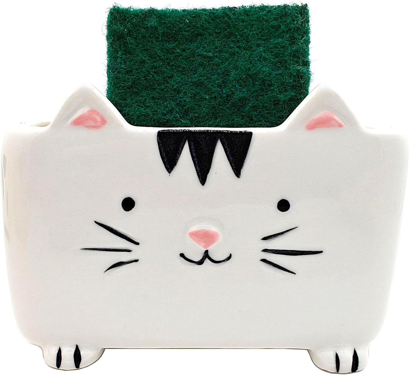 Ceramic Cat Sponge Holder for Kitchen Sink