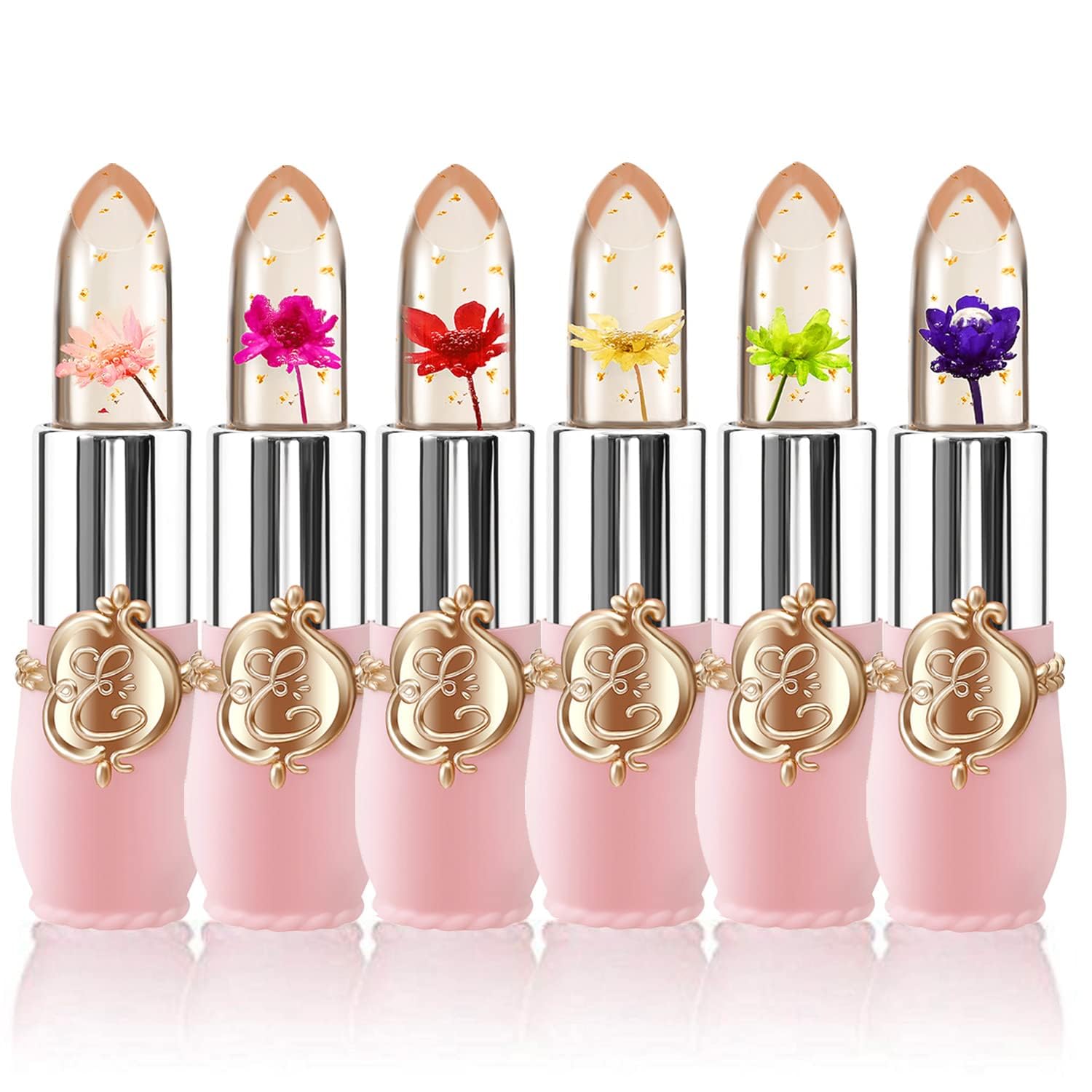 Flower Jelly Lipstick Set Temperature Change Moisturizer Long Lasting Nutritious Balm