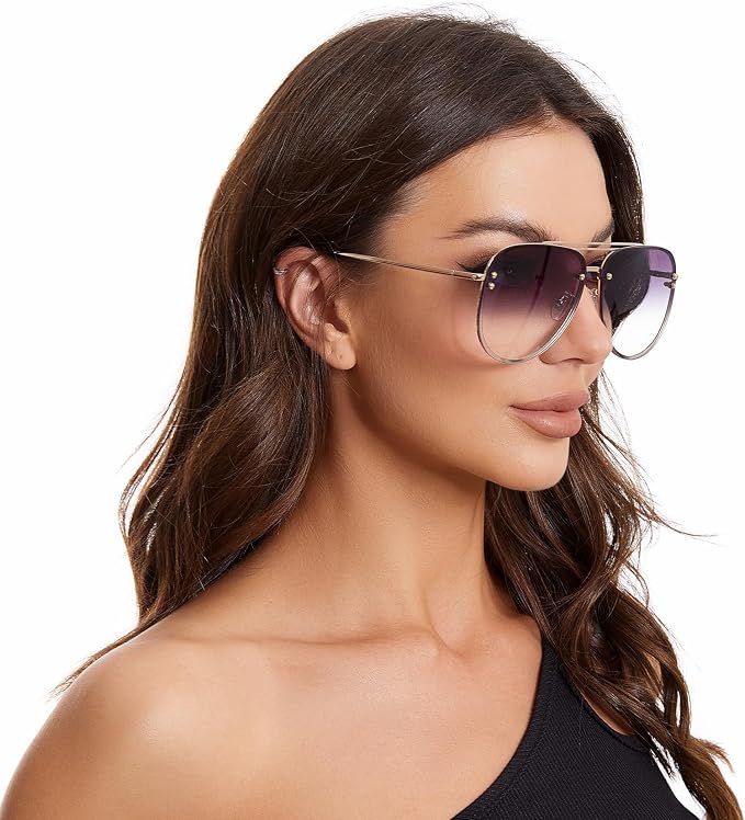Trendy Oversized Aviator Sunglasses for Women